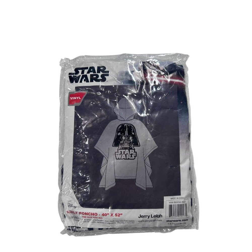 Star Wars Darth Vader Vinyl Poncho‎ Adult 40" X 52" By Jerry Leigh